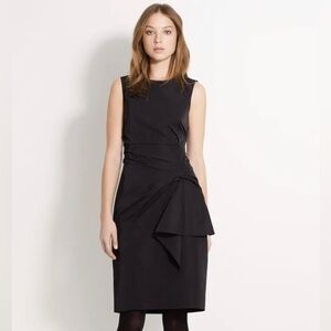 Lida Baday Gathered Black Taffeta Silk Blend Sleeveless Radzimir Dress EUC Sz 2